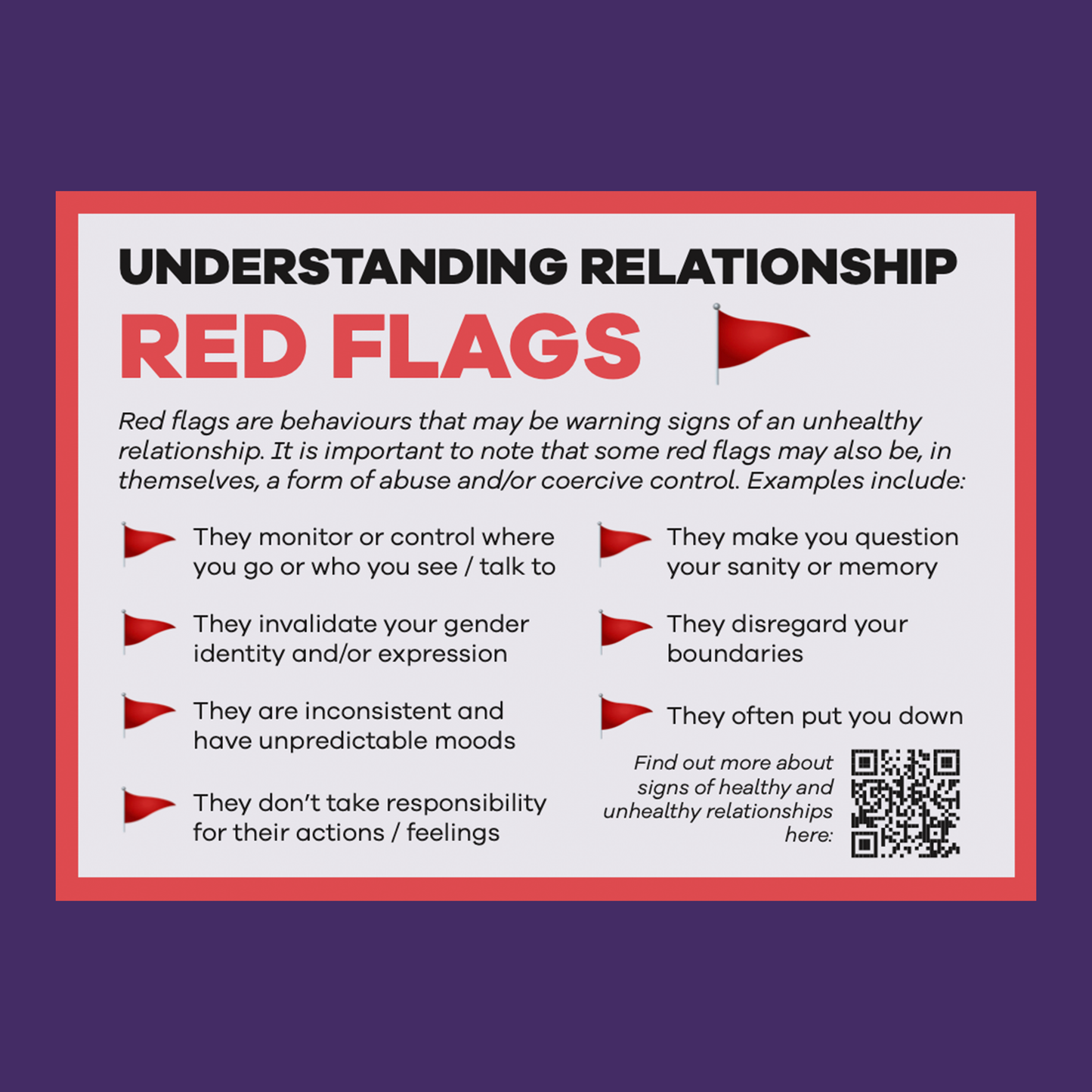 Understanding Relationship Green Flags and Red Flags Postcard