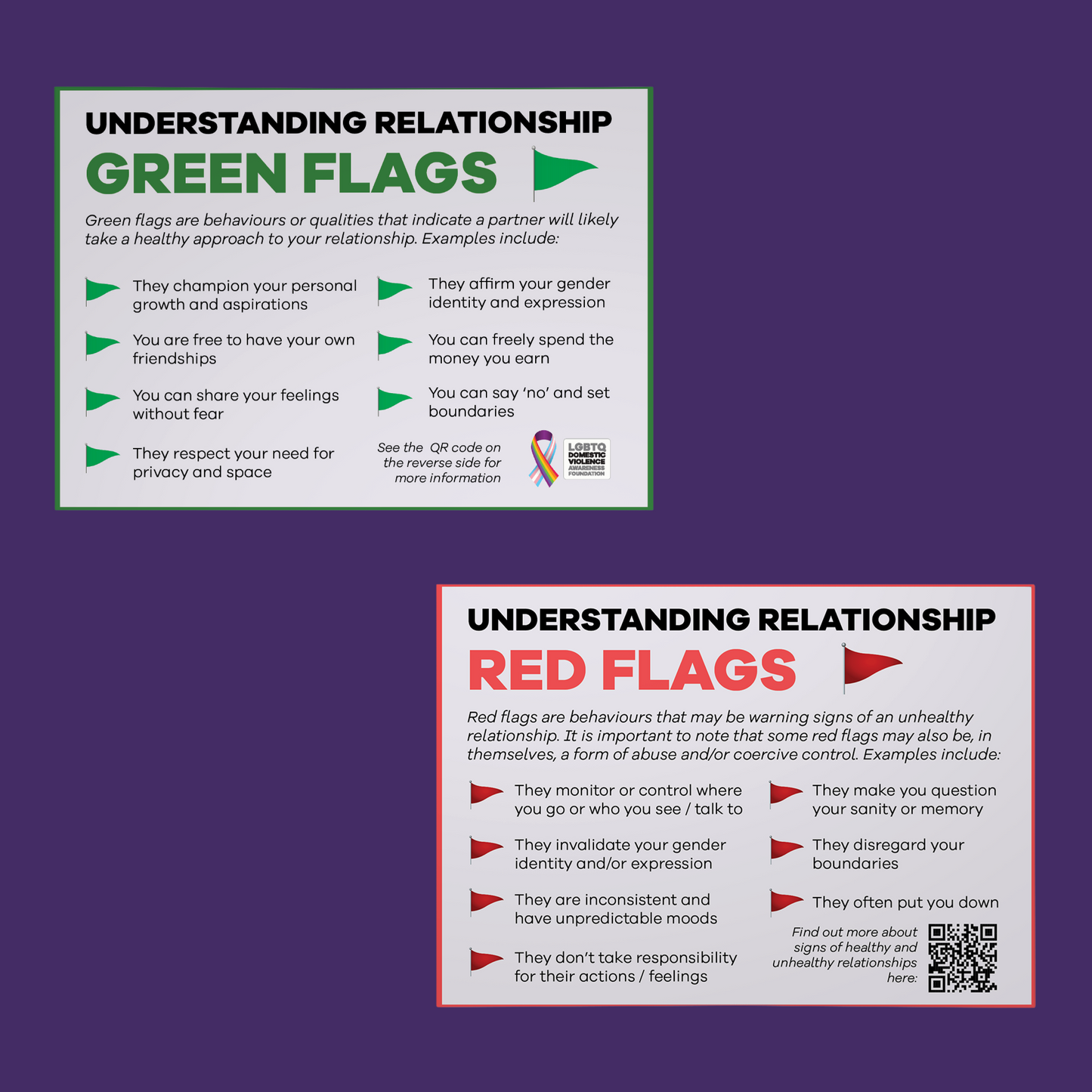 Understanding Relationship Green Flags and Red Flags Postcard